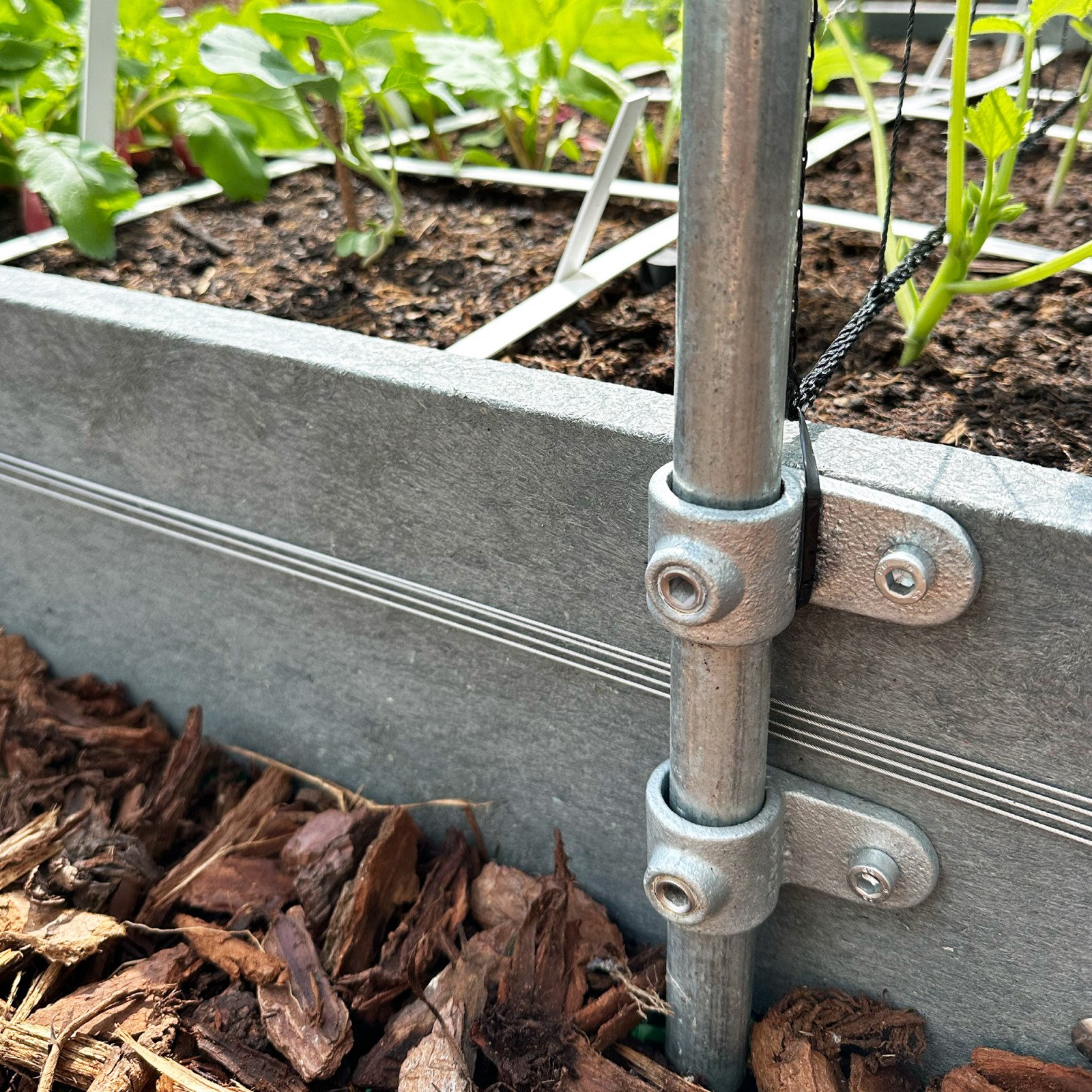 Klimrek voor moestuinbak
