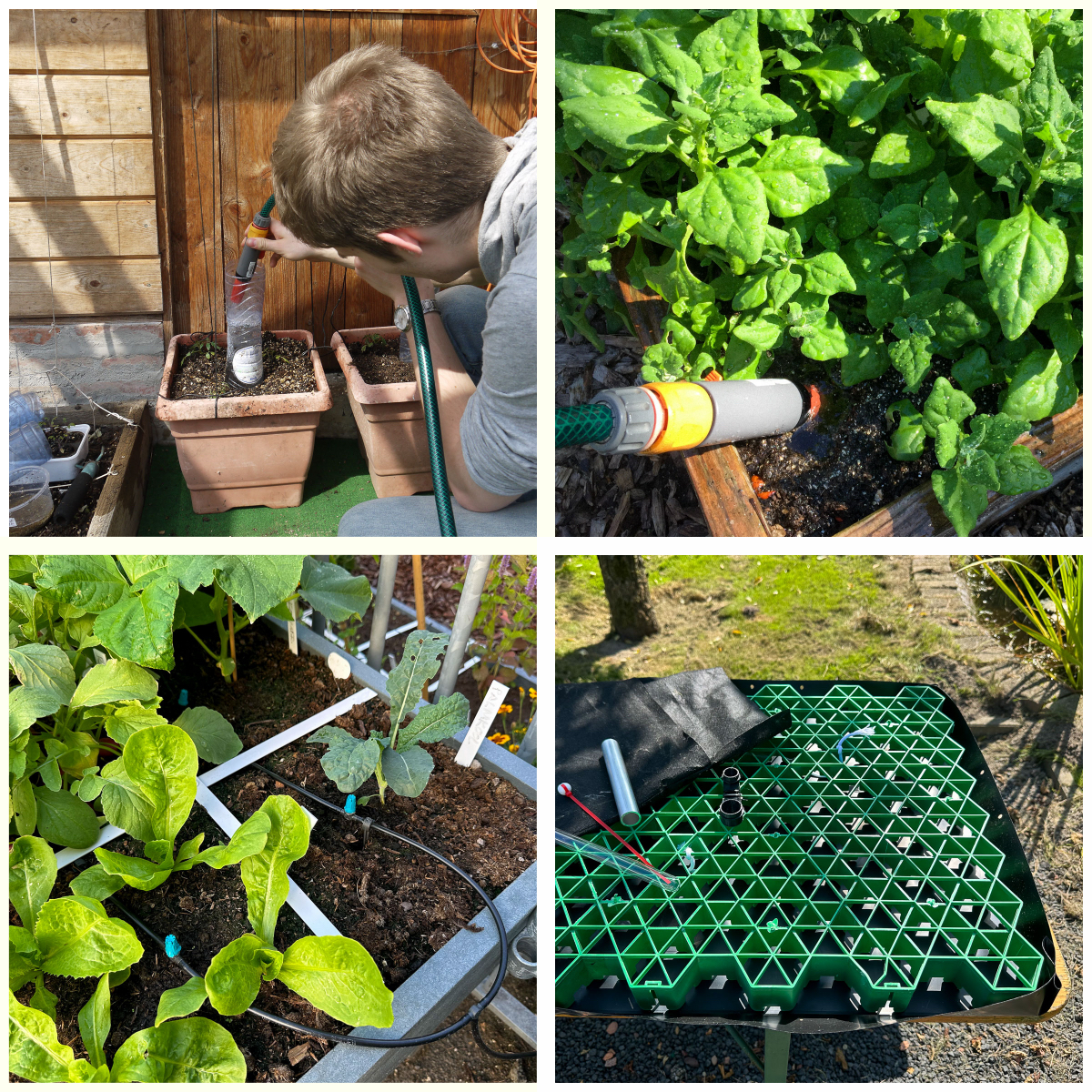 Gefaalde testen van de Makkelijke Moestuin om goed en makkleijk water te geven. 
