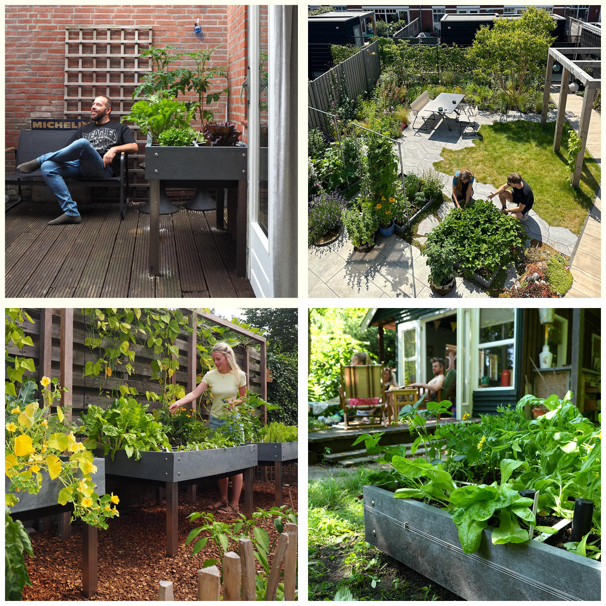 Zolang er genoeg zon is, kunnen moestuinbakken op veel verschillende plekken staan.