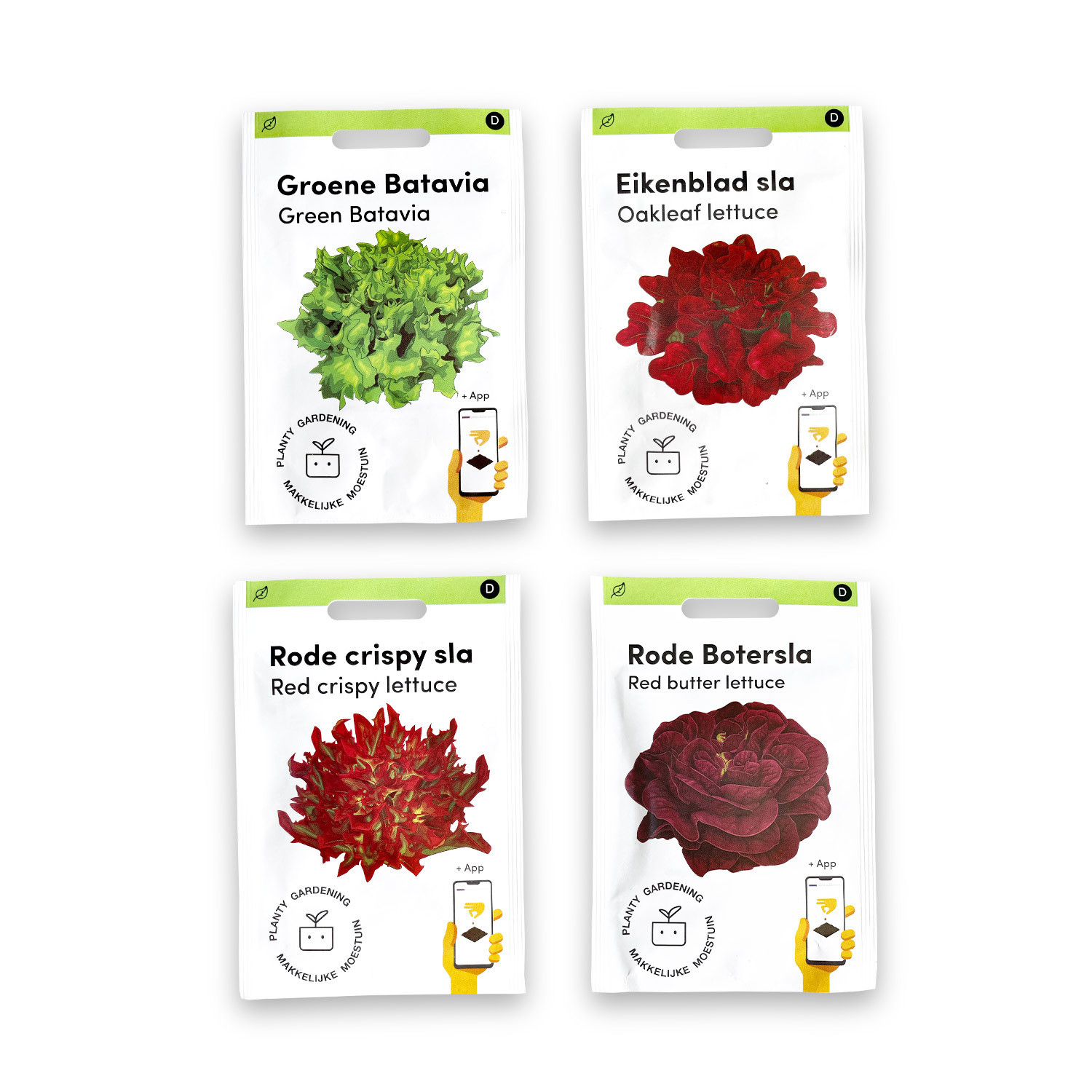 Setje met 4 soorten Salanova pluksla